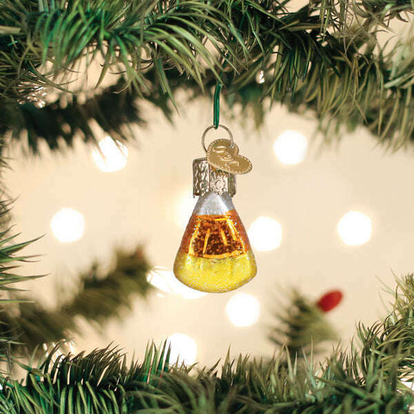 Old World Christmas Mini Candy Corn Blown Glass Ornament