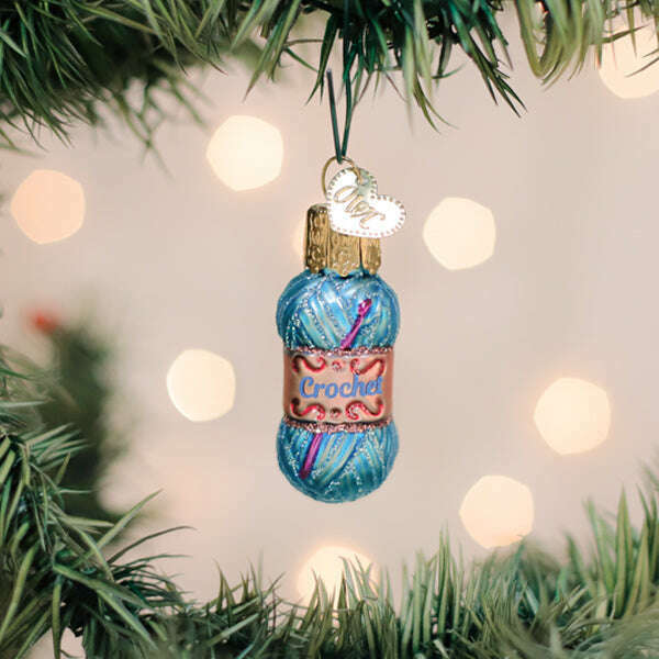 Old World Christmas Mini Crochet Blown Glass Ornament