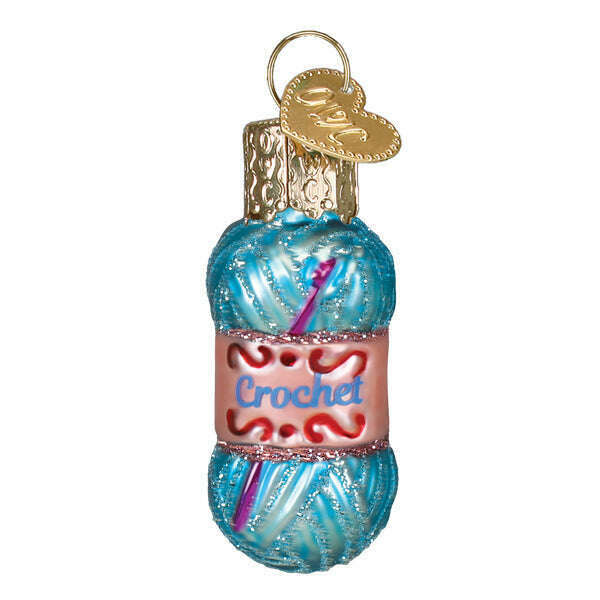 Old World Christmas Mini Crochet Blown Glass Ornament