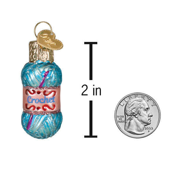 Old World Christmas Mini Crochet Blown Glass Ornament