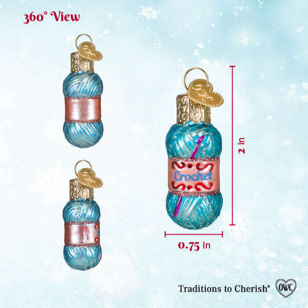 Old World Christmas Mini Crochet Blown Glass Ornament