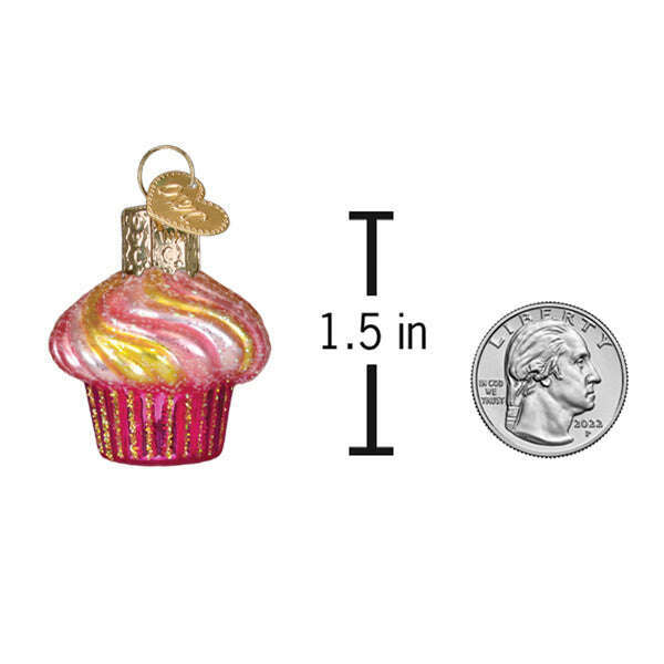Old World Christmas Mini Cupcake Blown Glass Ornament