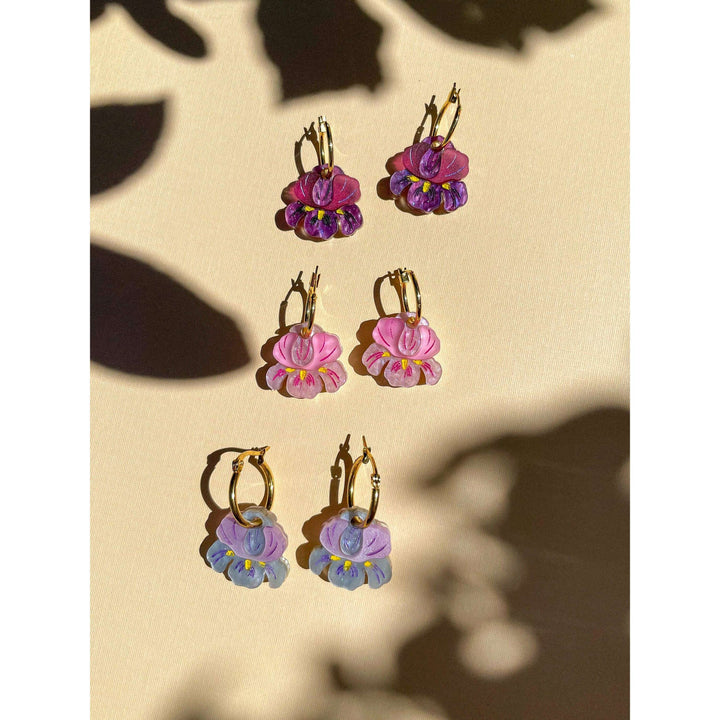 Mini Dark Purple Iris Dangle