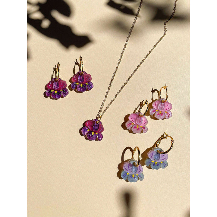 Mini Dark Purple Iris Dangle