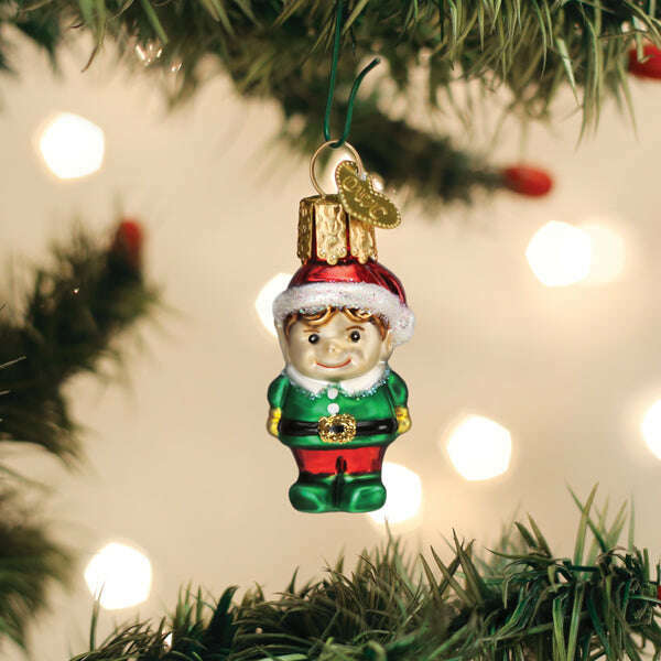 Old World Christmas Mini Elf Blown Glass Ornament