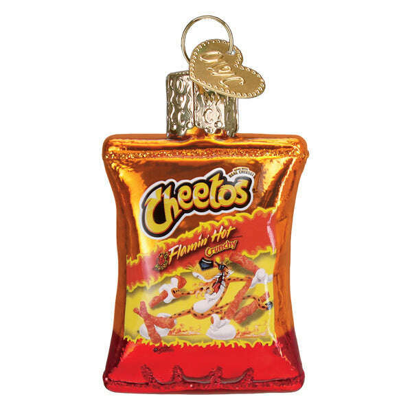 Old World Christmas Mini Flamin' Hot Cheetos Blown Glass Ornament