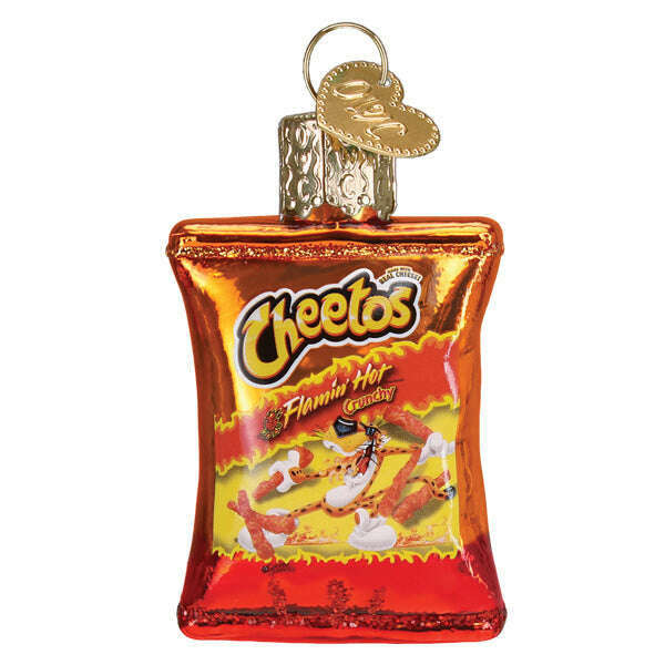 Old World Christmas Mini Flamin' Hot Cheetos Blown Glass Ornament