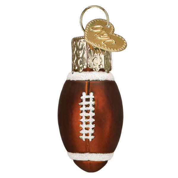 Old World Christmas Mini Football Blown Glass Ornament