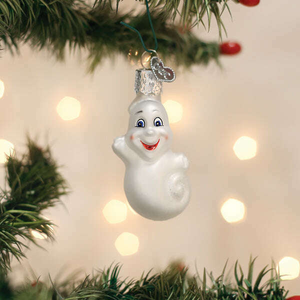 Old World Christmas Mini Ghost Blown Glass Ornament