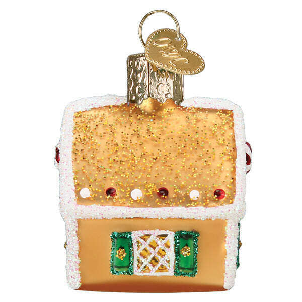 Old World Christmas Mini Gingerbread House Blown Glass Ornament
