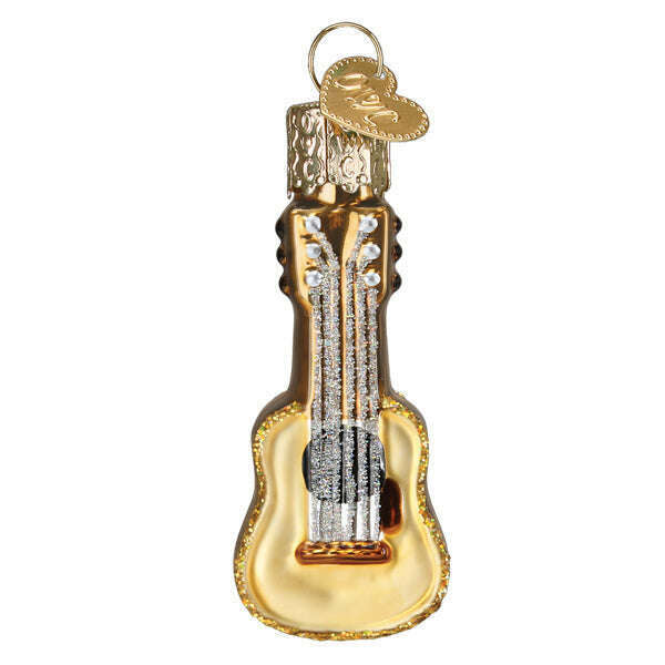 Old World Christmas Mini Guitar Blown Glass Ornament