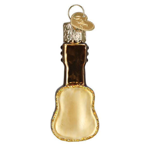Old World Christmas Mini Guitar Blown Glass Ornament