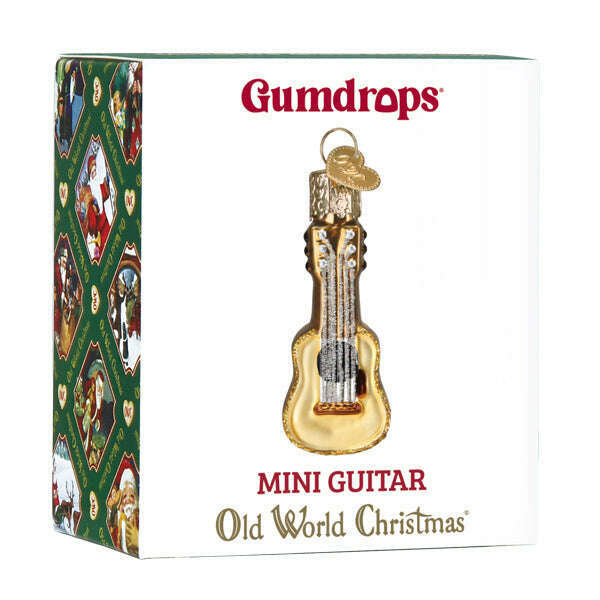 Old World Christmas Mini Guitar Blown Glass Ornament