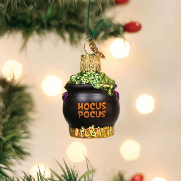 Old World Christmas Mini Halloween Cauldron Blown Glass Ornament