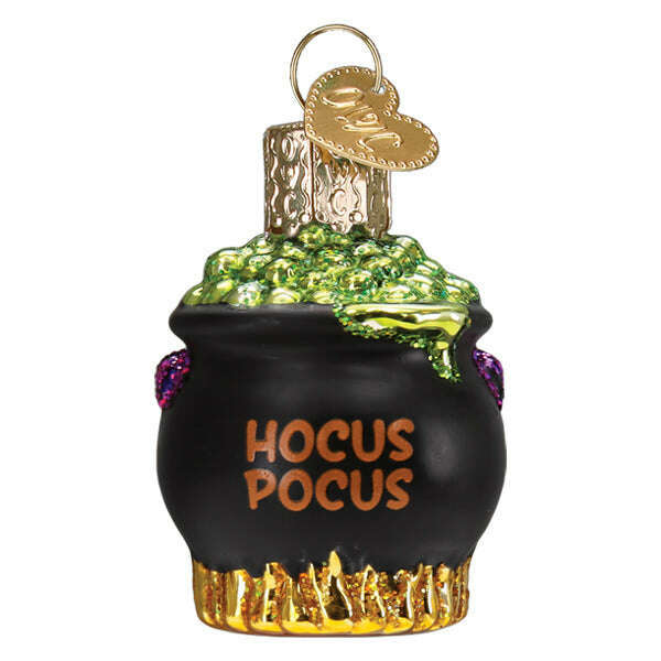 Old World Christmas Mini Halloween Cauldron Blown Glass Ornament