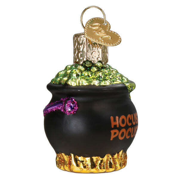 Old World Christmas Mini Halloween Cauldron Blown Glass Ornament