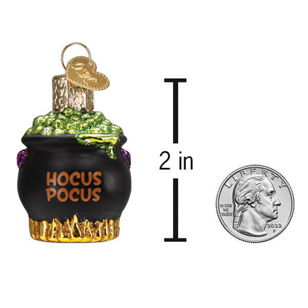 Old World Christmas Mini Halloween Cauldron Blown Glass Ornament