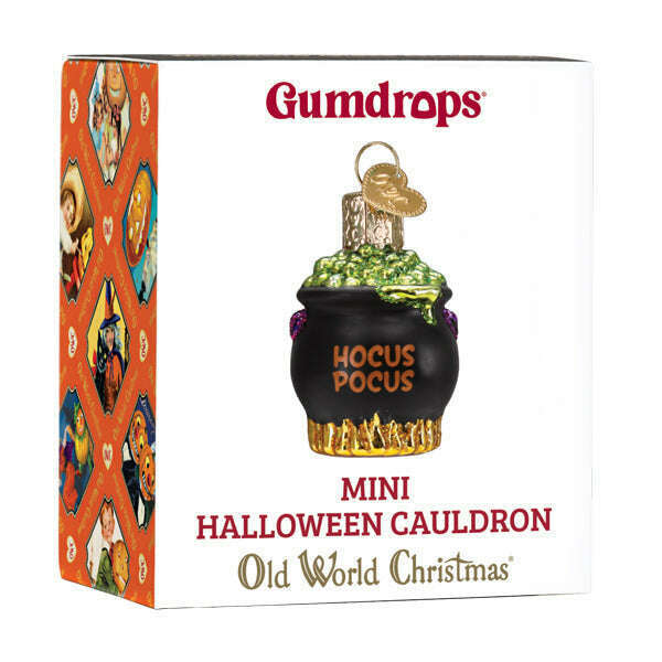 Old World Christmas Mini Halloween Cauldron Blown Glass Ornament