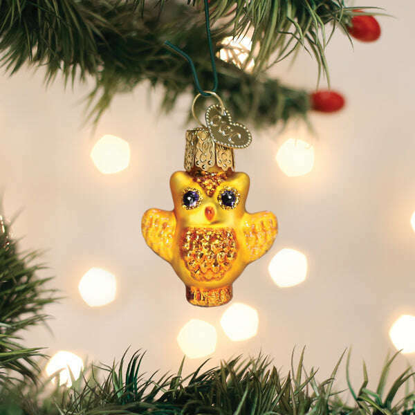 Old World Christmas Mini Halloween Owl Blown Glass Ornament
