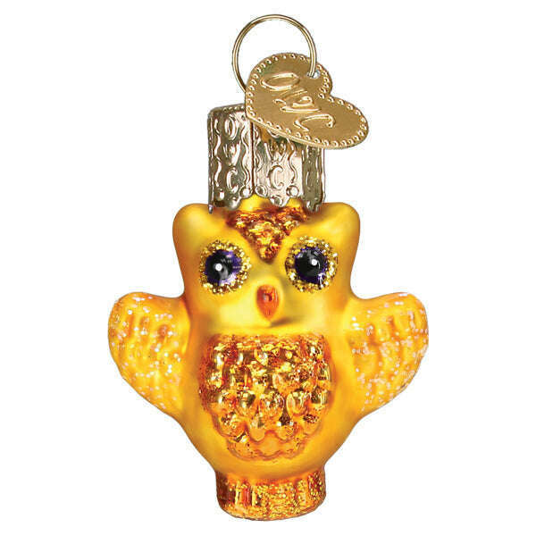 Old World Christmas Mini Halloween Owl Blown Glass Ornament