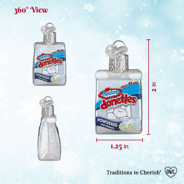 Old World Christmas Mini Hostess Donettes Blown Glass Ornament