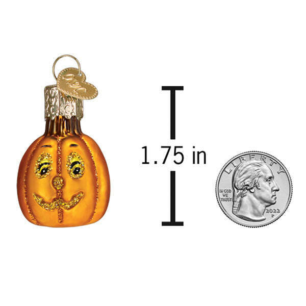 Old World Christmas Mini Jack O'Lantern Blown Glass Ornament