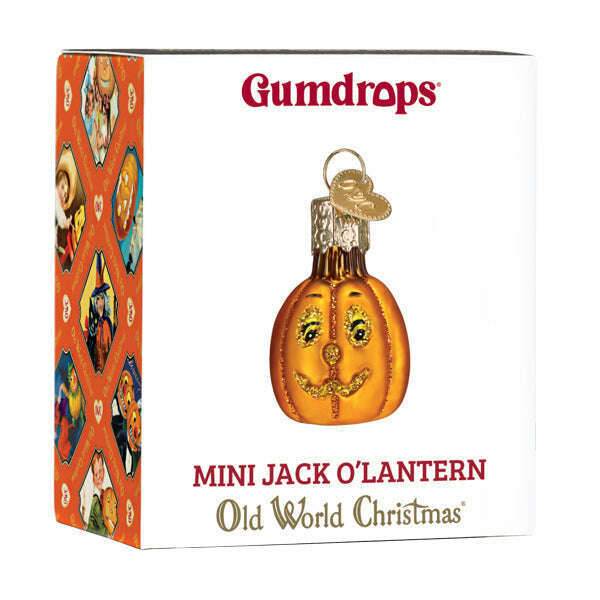 Old World Christmas Mini Jack O'Lantern Blown Glass Ornament