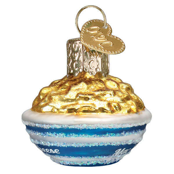 Old World Christmas Mini Mac & Cheese Blown Glass Ornament