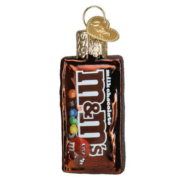 Old World Christmas Mini M&M's Bag Blown Glass Ornament