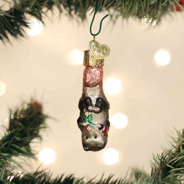 Old World Christmas Mini Opossum Blown Glass Ornament