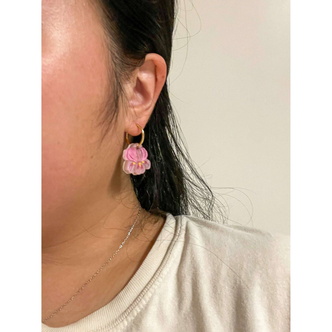 Mini Pink Iris Dangle