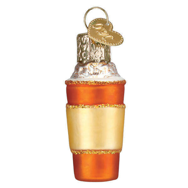 Old World Christmas Mini Pumpkin Spice Latte Blown Glass Ornament