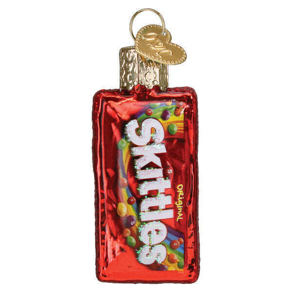 Old World Christmas Mini SKITTLES Bag Blown Glass Ornament