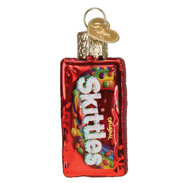 Old World Christmas Mini SKITTLES Bag Blown Glass Ornament