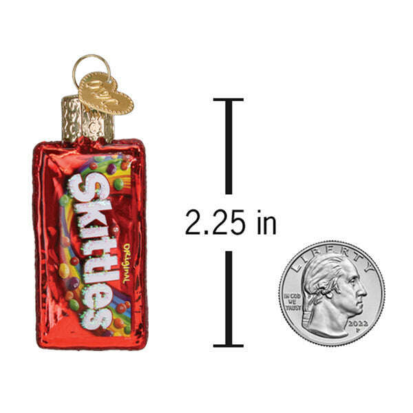 Old World Christmas Mini SKITTLES Bag Blown Glass Ornament