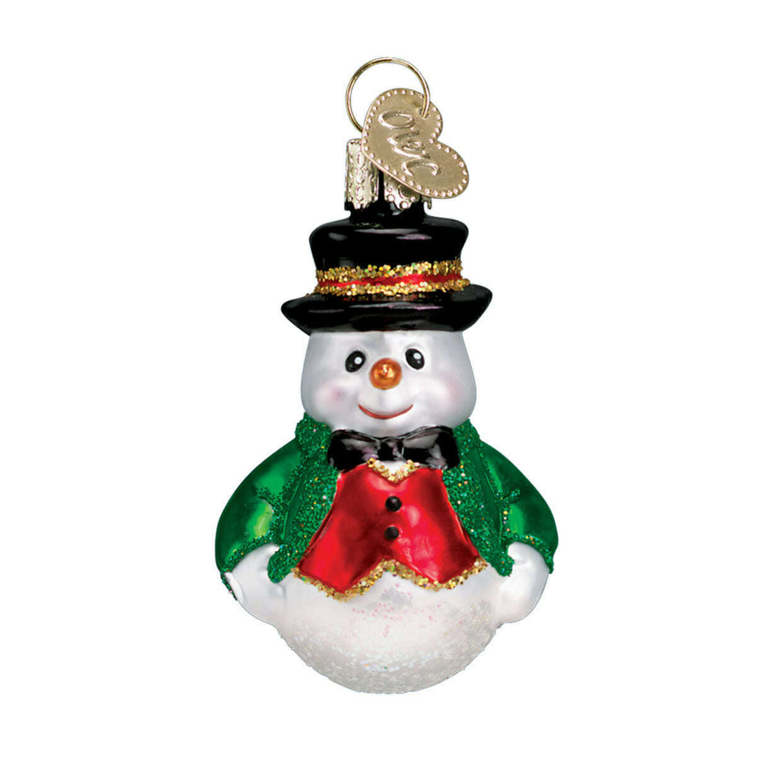 Old World Christmas Mini Snowman Blown Glass Ornament Set