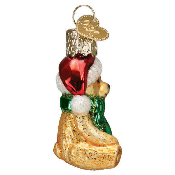 Old World Christmas Mini Teddy Bear Blown Glass Ornament