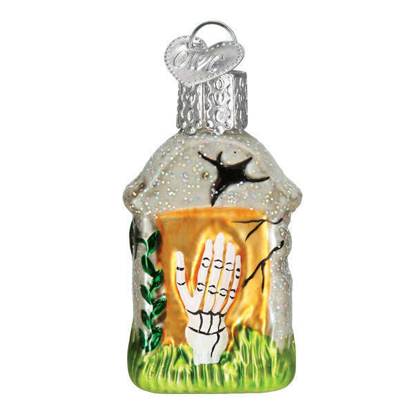 Old World Christmas Mini Tombstone Blown Glass Ornament