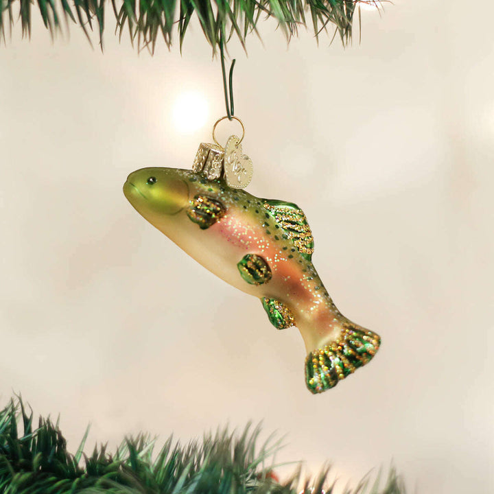 Old World Christmas Mini Trout Blown Glass Ornament