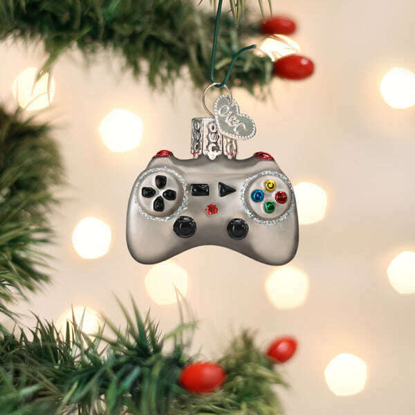Old World Christmas Mini Video Game Controller Blown Glass Ornament