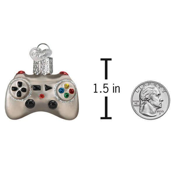 Old World Christmas Mini Video Game Controller Blown Glass Ornament