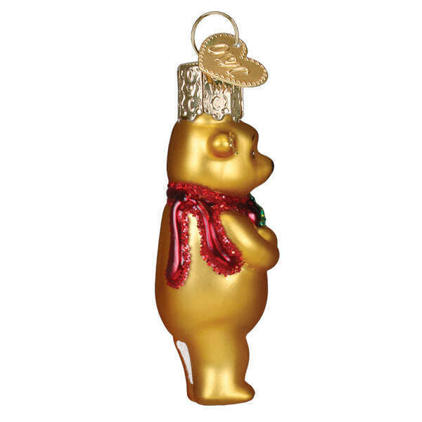 Old World Christmas Mini Winnie With Gift Blown Glass Ornament