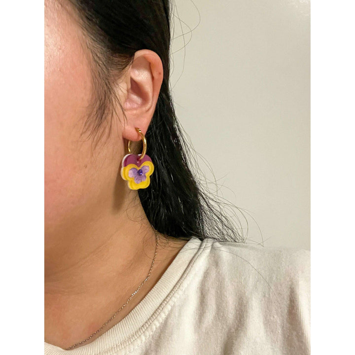 Mini Yellow Pansy Dangle