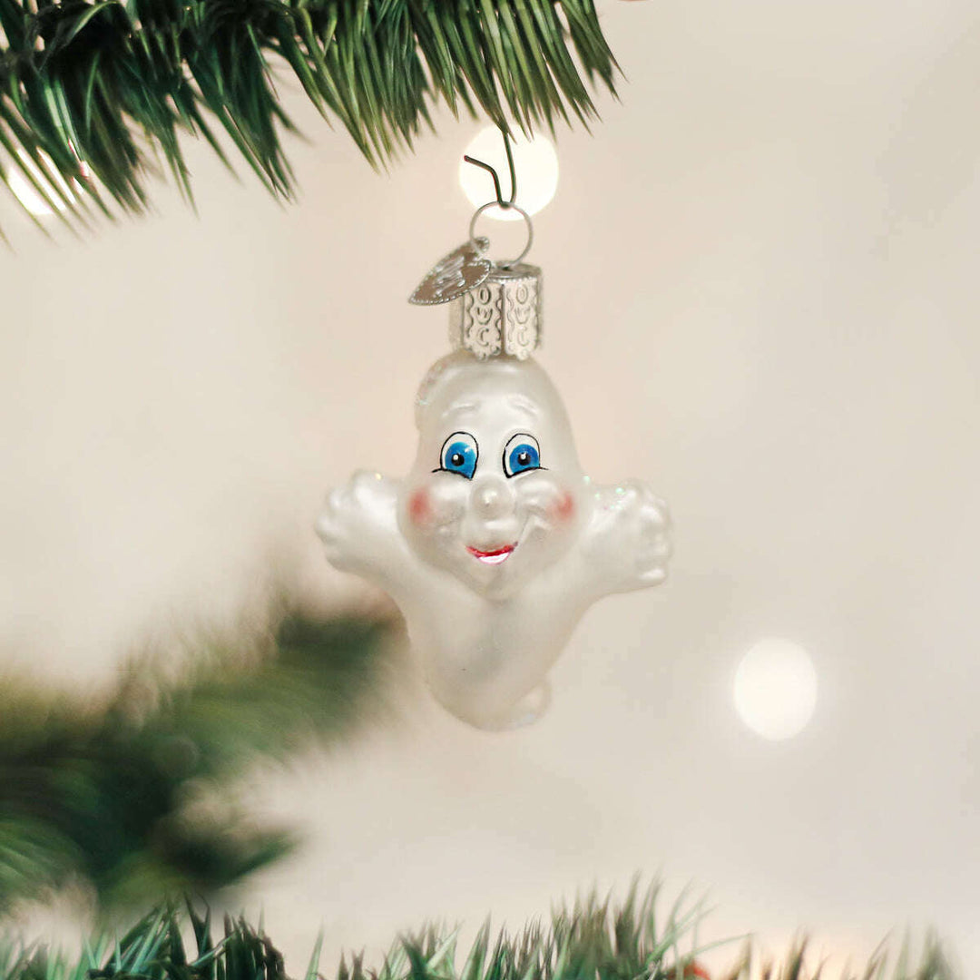 Old World Christmas Miniature Ghost Blown Glass Ornament