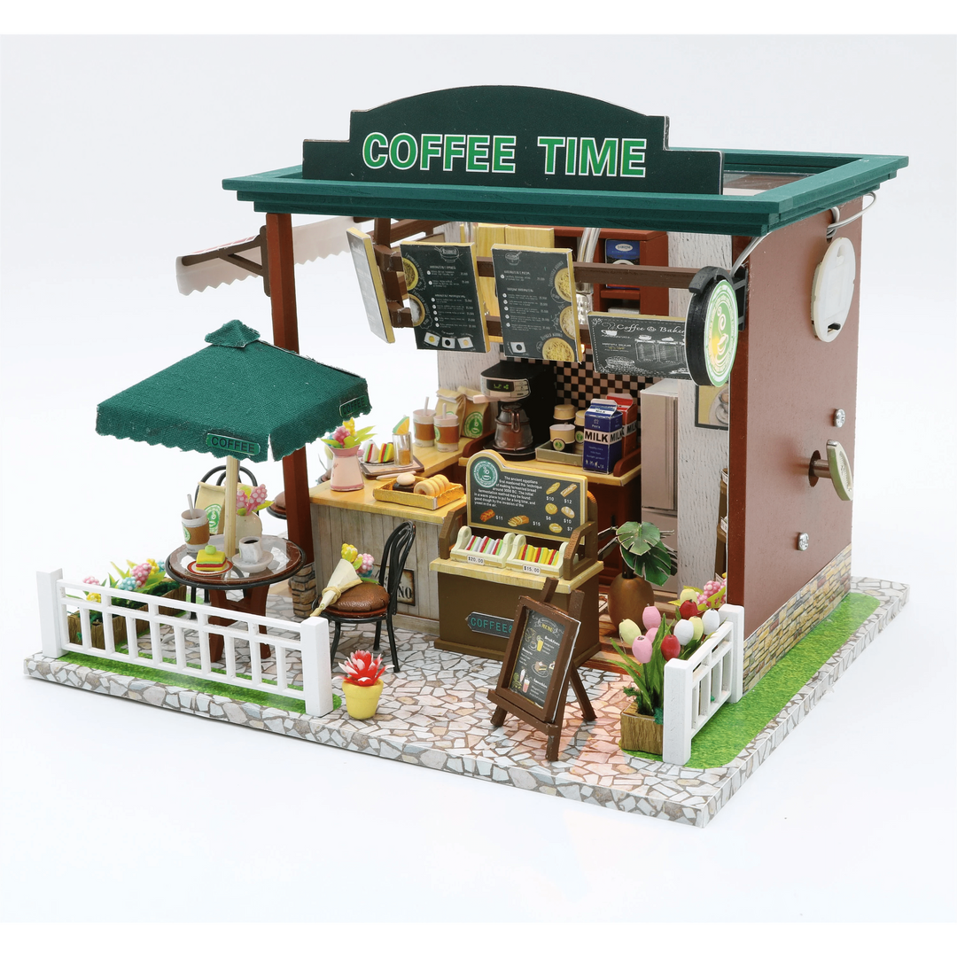 Miniature Wizardi Roombox Kit - Coffee Time Dollhouse Kit