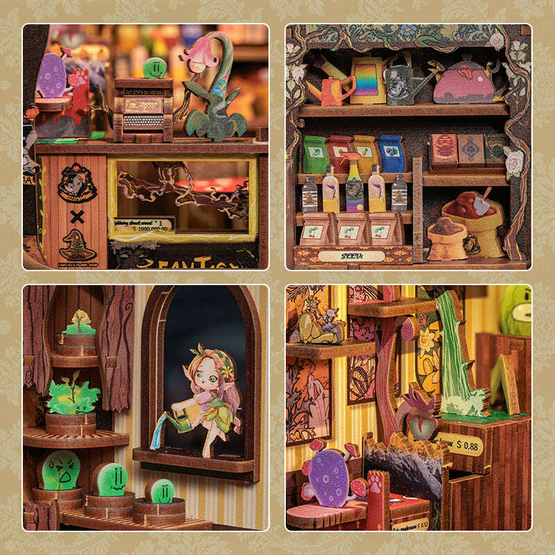 Miniature Wizardi Roombox Kit - Fantacy Plant Shop Dollhouse Kit