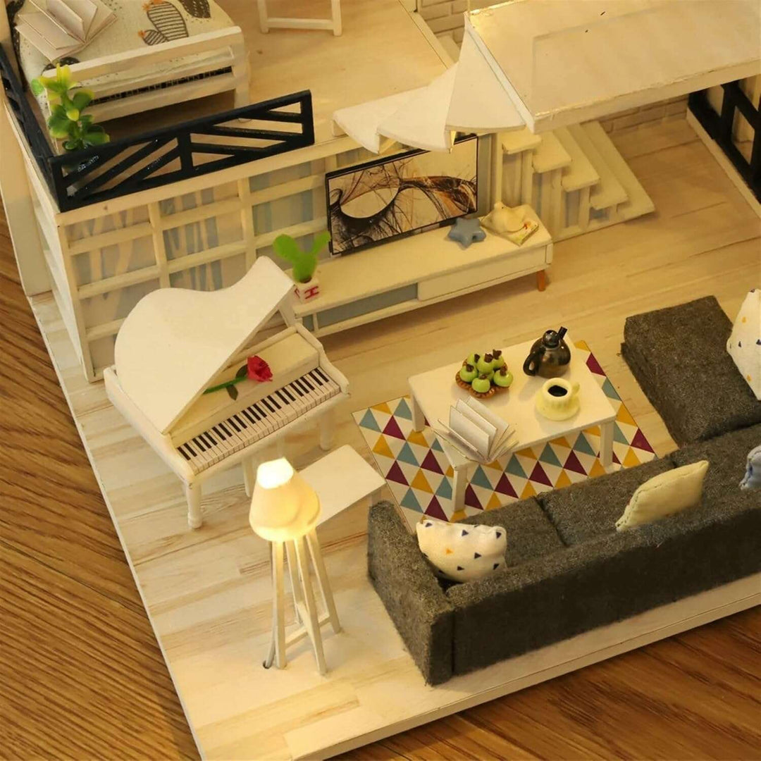 Miniature Wizardi Roombox Kit - Stylish Flat Dollhouse Kit