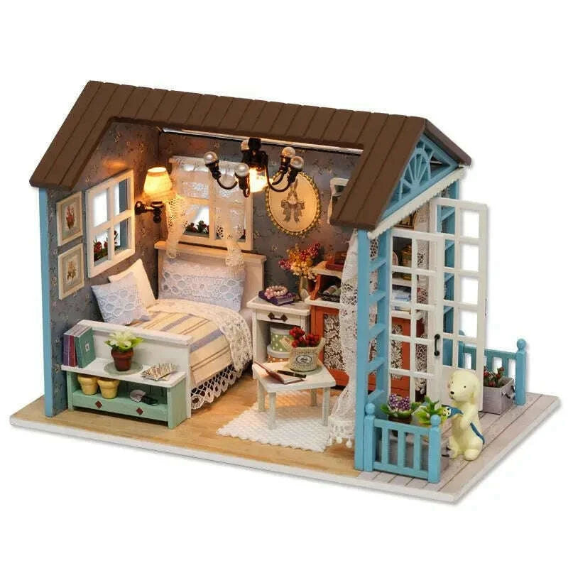 Miniature Wizardi Roombox Kit - Summer Terrace Dollhouse Kit