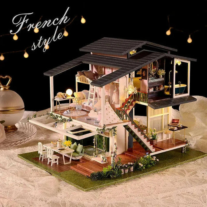 Miniature Wizardi Roombox Kit - Villa Monet's Garden. Dollhouse Kit