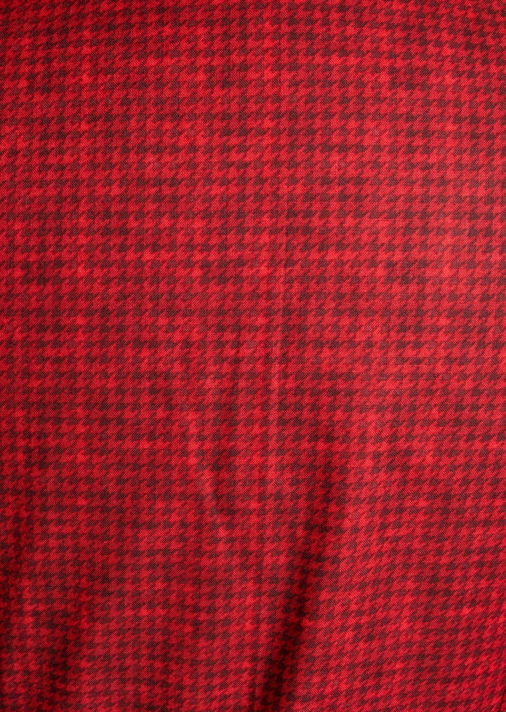 Diner Dress- Mini Houndstooth, Red